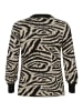 KAFFE curve Strickpullover KCvilma Regular fit in Black/Feather G. Animal Knit