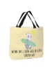 Mr. & Mrs. Panda Tote Bag Sommer Wellen Surf mit Spruch in Gelb Pastell