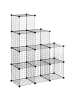 HOMCOM Würfelregal in Schwarz 105L x 35B x 105H cm