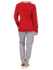 NORMANN langarm Schlafanzug Pyjama Streifen - 66231 in rot