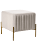 Beliani Hocker UTAH in Weiß/Gold - (W) 47 x (H) 43 x (L) 47 cm