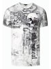 Rusty Neal Biker T-Shirt Verwaschen mit All Over Prints in Weiß