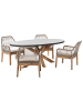 Beliani 5-tlg Gartentisch Set ORISTANO in Grau/Beige/Braun
