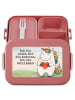 Mr. & Mrs. Panda Lunchbox Einhorn Herz Design mit Spruch in Rot Pastell