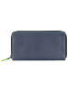 MYWALIT Large Double Zip Around Purse Geldbörse Leder 18 cm black/pace