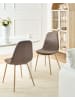 Beliani 2er-Set Esszimmerstuhl HILDEN in Beige/Braun