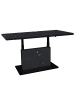 58 aufm Kessel COUCHTISCH Höhenverstellbar Else 4 120x49x70 Holz Keramikoptik Schwarz