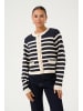CULTURE Strickjacke CUaio Classic fit in Dress Blues/Whitecap Stripe