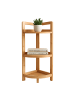 relaxdays Bambus-Eckregal "3 Ablagen" in Natur - (B)23 x (H)77 x (T)23 cm