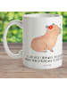Mr. & Mrs. Panda Plastikbecher Capybara Blume mit Spruch in Weiß