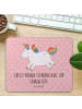 Mr. & Mrs. Panda Mauspad Einhorn Happy mit Spruch in Rot Pastell