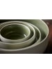 Studio Round Schale North in Matte white/Shiny moss
