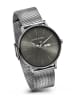 Jacob Jensen Herrenuhr Titan Quarz mit Mesh-Band Anthrazit / Silber