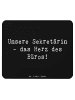 Mr. & Mrs. Panda Mausunterlage Spruch Sekretärin Herz mit Spruch in Schwarz