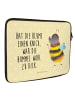 Mr. & Mrs. Panda Notebook Hülle Hummel flauschig mit Spruch in Gelb Pastell