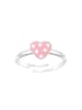 Alexander York Kinderschmuck-Ring HERZ rosa mit Punkten in 925 Sterling Silber