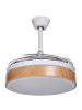 Beliani Deckenventilator mit Licht FREMONT in Weiß/Braun - (W) 50 x (H) 54 x (L) 50 cm