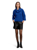 BETTY & CO Strickpullover mit Kragen in Middle Blue Melange