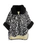 imala Damen Poncho in Wollweiss Schwarz