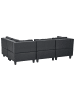 Beliani 4-tlg Ecksofa UNSTAD in Schwarz/Schwarz linksseitig