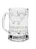 Mr. & Mrs. Panda Bierkrug Glas Sternzeichen Stier mit Spruch in Transparent