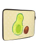 Mr. & Mrs. Panda Laptop Tasche Avocado Kern rollt ohne Spruch in Gelb Pastell