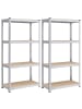 SONGMICS 2er-Set: Standregal Cozory in Silbern Hellbraun - (B)80 x (H)160 x (T)40 cm