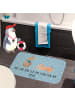 Mr. & Mrs. Panda Badeteppich Hasen Muschel mit Spruch in Blau Pastell