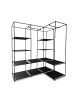 relaxdays Eckschrank in Schwarz - (B)86 x (H)170 x (T)130 cm
