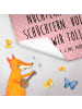 Mr. & Mrs. Panda Handtuch Einhorn Party mit Spruch in Rot Pastell