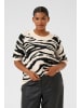 KAFFE curve Strickpullover KCsandia Loose fit in Turtledove/Black Animal