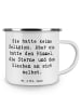 Mr. & Mrs. Panda Emaille Becher Spruch Himmel und Freude mit Spruch in Weiß