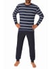 NORMANN Frottee Pyjama Schlafanzug Bündchen - 70668 in blau