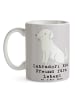 Mr. & Mrs. Panda Kaffeetasse Labrador Freund mit Spruch in Grau Pastell