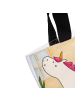 Mr. & Mrs. Panda Tote Bag Einhorn Yoga Design ohne Spruch in Weiß