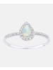 Diamant L'éternel Cluster-Ring aus 375 Weißgold mit Diamant mit Opal
