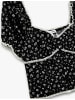 KOTON BLUSE SS in Schwarz Gemustert