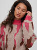 Vila Kuscheliger Strickpullover Jacquard Grafik Muster VIPOCO in Rosa