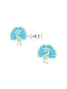 Alexander York Ohrringe, Ohrstecker PFAU in 925 Sterling Silber, 2-tlg. in light-blue