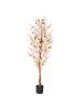 Beliani Kunstpflanze SAKURA in Grün/Rosa/Schwarz - (W) 70 x (H) 185 x (L) 70 cm
