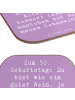 Mr. & Mrs. Panda Holz Untersetzer Spruch 50. Geburtstag mit Spruch in Lavendeltraum