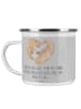 Mr. & Mrs. Panda Tasse 11. Hochzeitstag Stahlhochzeit mit Spruch in Heather Grey