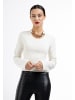 faina Damen Strick Pullover in WOLLWEISS