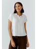 Oui Leinen Patch Bluse in Optic White