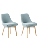 Beliani 2er-Set Esszimmerstuhl MELFORT in Blau/Braun