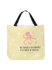 Mr. & Mrs. Panda Shopper Tasche Tintenfisch mit Spruch in Gelb Pastell