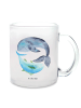 Mr. & Mrs. Panda Teetasse Glas Walfisch Thunfisch ohne Spruch in Transparent