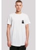F4NT4STIC Long Cut T-Shirt Wizard Cat LONG TEE in weiß