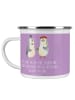 Mr. & Mrs. Panda Camping Emaille Tasse 3. Hochzeitstag Lederhoch... in Lavendeltraum