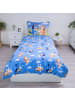 COFI 1453 Bluey Bettwäsche-Set 140x200 cm + 70x90 cm aus 100% Baumwolle mit in Blau
